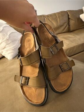 Birkenstock Brown Double Strap Sandals with Buckles